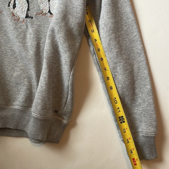 American Eagle Outfitters Penguin Sequin Crew Neck Sweatshirt in Gray S - Picture 14 of 15